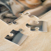 Cat with coffee and book in cozy blanket legpuzzel (Zijkant)