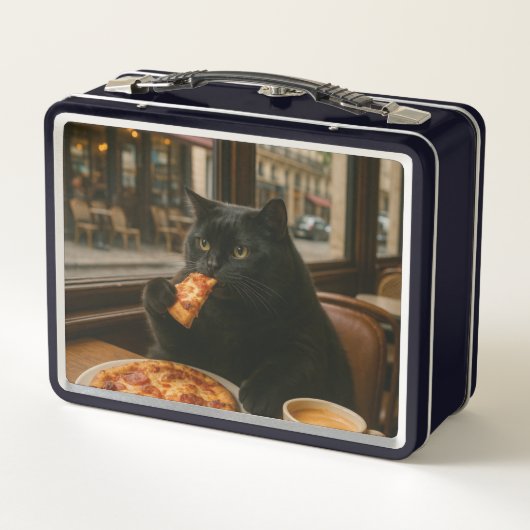 Cat with Coffee cup in Coffee shop (Achterkant)