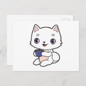 Cat with Cup of Coffee Briefkaart (Voorkant / Achterkant)