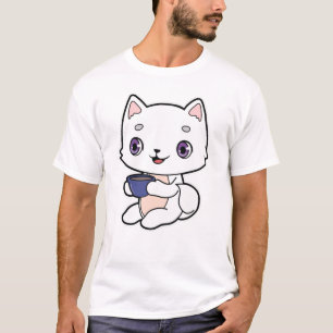 Cat with Cup of Coffee T-shirt