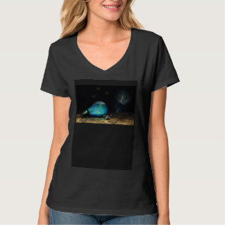 Cat with Fish Aquarium in a Light Bulb and Snail T-shirt