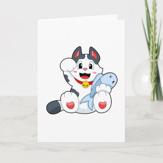 Cat with Fish Kaart (Voorkant)