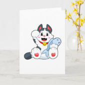 Cat with Fish Kaart (Gele Bloem)