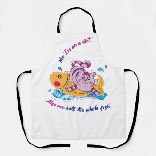 Cat with Fish Schort (Voorkant)