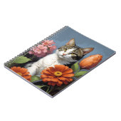 cat with flowers (update) notitieboek (Linkerzijde)