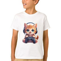 Cat with headphones and controller