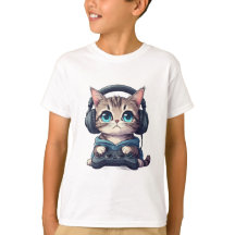 Cat with headphones and controller