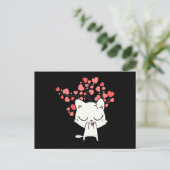 Cat With Hearts Briefkaart (Staand voorkant)