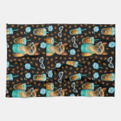 Cat with Ice Coffee for Siamese Cat Lovers Theedoek (Horizontaal)