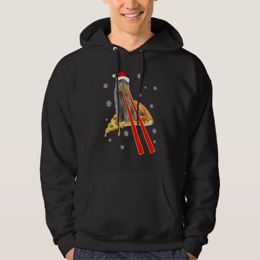 Cat With Laser Eyes Funny Pizza Cat Christmas Hoodie (Voorkant)