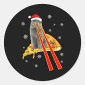 Cat With Laser Eyes Funny Zza Cat Christmas  Ronde Sticker (Voorkant)