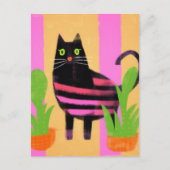 Cat With Pink Stripes AI gegenereerde kunst Briefkaart (Voorkant)