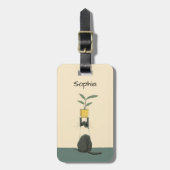 Cat with Plant Bagagelabel (Voorkant verticaal)