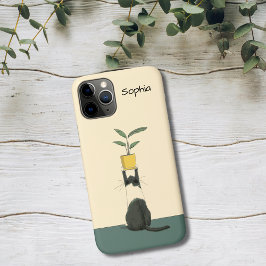 Cat with Plant Case-Mate iPhone Case