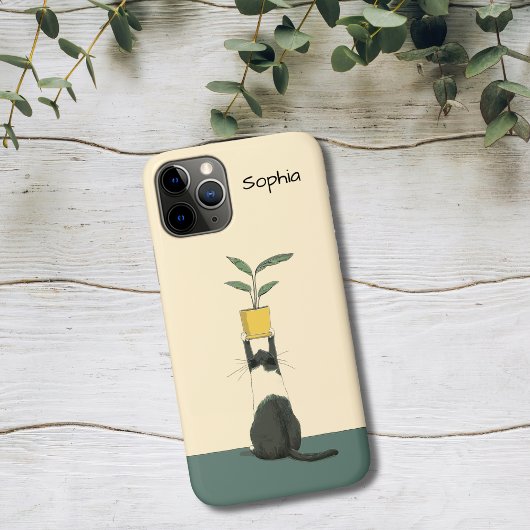 Cat with Plant Case-Mate iPhone Case