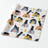 Cat With Rainbow Pattern Design  Cadeaupapier (Uitgerold)