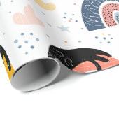 Cat With Rainbow Pattern Design Cadeaupapier (Rol Hoek)