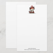 Cat with Red Hearts Cute and Fun Briefpapier (Voorkant / Achterkant)
