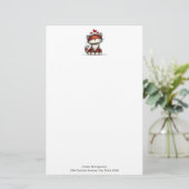 Cat with Red Hearts Cute and Fun Briefpapier (Staand voorkant)