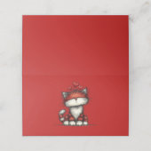 Cat with Red Hearts Cute and Fun Plaatskaartje (Buitenkant ongevouwen)