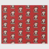 Cat with Red Love Hearts Cute and Funny Pattern Cadeaupapier (Vlak)