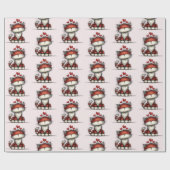 Cat with Red Love Hearts Cute and Funny Pattern Cadeaupapier (Vlak)