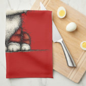 Cat with Red Love Hearts Cute and Funny Theedoek (Quarter Fold)