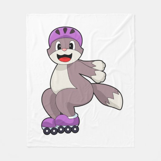 Cat with Roller skates Fleece Deken (Voorkant)