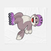 Cat with Roller skates Fleece Deken (Voorkant (Horizontaal))