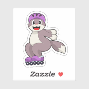 Cat with Roller skates Sticker