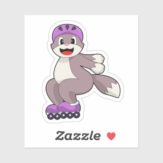 Cat with Roller skates Sticker (Vel)