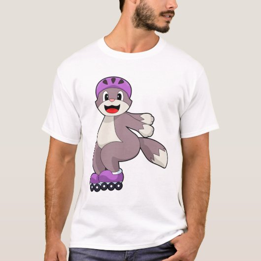 Cat with Roller skates T-shirt (Voorkant)