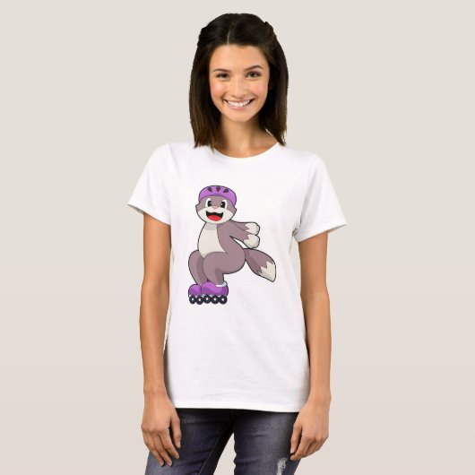 Cat with Roller skates T-shirt (Voorkant volledig)