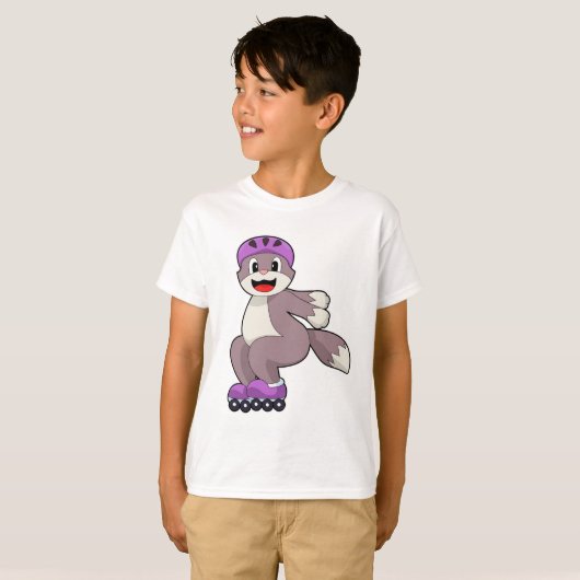 Cat with Roller skates T-shirt (Voorkant volledig)