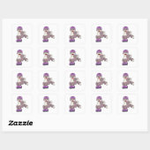 Cat with Roller skates Vierkante Sticker (Vel)