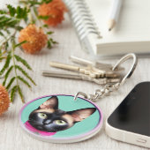 Cat With Striking Eyes beroemd gemaakt door Circul Sleutelhanger (Voorkant Rechts)