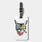 Cat with sunglass bagagelabel (Voorkant verticaal)