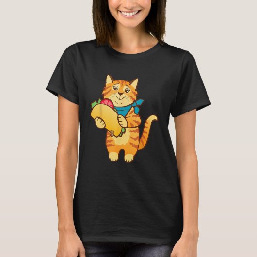 Cat with Taco T-shirt (Voorkant)