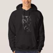 Cat with wine Scribble Art wine  winemaker Hoodie (Voorkant)