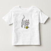 Cat with Wool yarn ball Kinder Shirts (Voorkant)