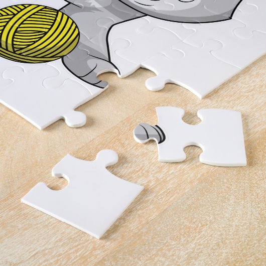 Cat with Wool yarn ball Legpuzzel (Zijkant)