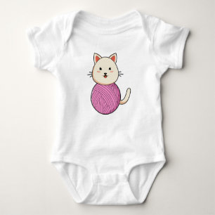 Cat with Wool yarn ball Romper
