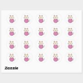 Cat with Wool yarn ball Ronde Sticker (Vel)