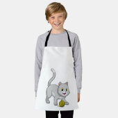 Cat with Wool yarn ball Schort (Gedragen)