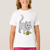 Cat with Wool yarn ball T-shirt (Voorkant)