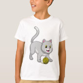 Cat with Wool yarn ball T-shirt (Voorkant)