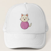 Cat with Wool yarn ball Trucker Pet (Voorkant)