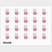 Cat with Wool yarn ball Vierkante Sticker (Vel)