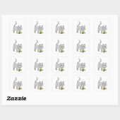 Cat with Wool yarn ball Vierkante Sticker (Vel)