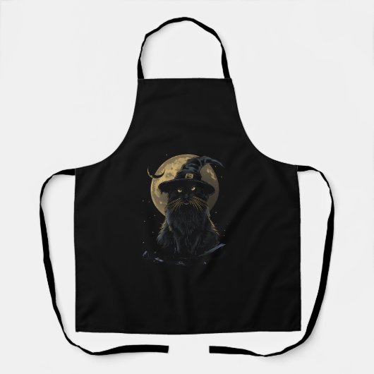 Cat Wizard Pet Grappig Schattige Heksenhalloweenko Schort (Voorkant)